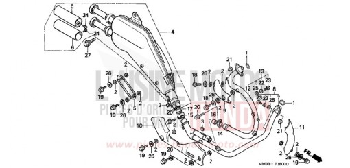 EXHAUST MUFFLER XL600VP de 1993